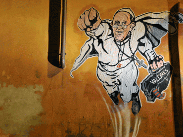 Pope Francis becomes ‘SuperPope’ in Vatican-approved graffiti